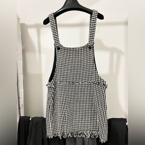 ZARA Black/white Gingham Overall Dress
